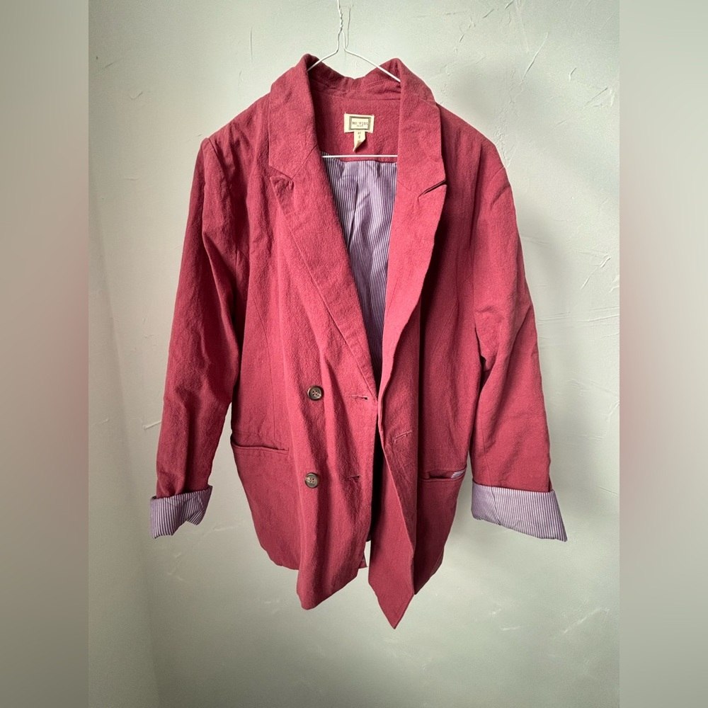 Mauve Double-Breasted Blazer